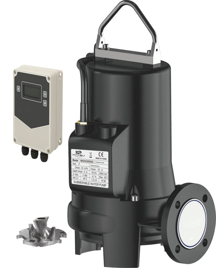 Kaysu WQH2200QG Döküm Gövdeli Öğütücülü Foseptik Dalgıç 3 Hp (380 Volt)